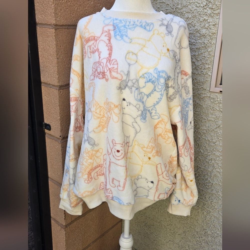 Disney Cozy Winnie the Pooh Fleece Pullover - Pastel Character Print